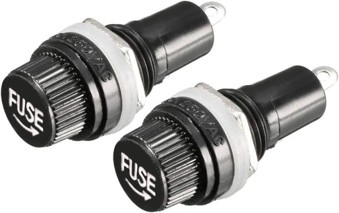 uxcell 2pcs AC 10A 250V 5mm x 20mm Black Electrical Panel Mounted Screw Cap Fuse Holder...