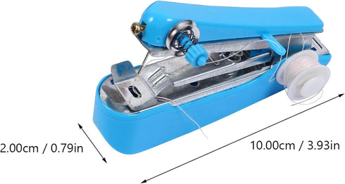 Blue Handheld Sewing Machine, Portable Mini Manual Sewing Machine Handy Needlework Tool Mini Sewer Machine Hand Stitcher Sewing Machine, Quilting ...