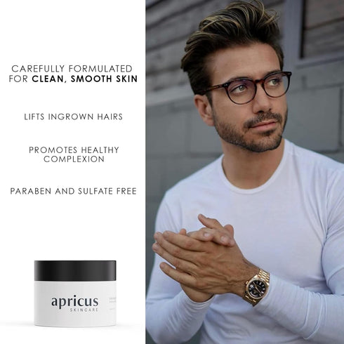 Exfoliating Facial Scrub for Men by Apricus Skincare | Dead Skin and Blackhead Remover Cream | Men's Exfoliating Face Wash and Blackhead Scrub | P...