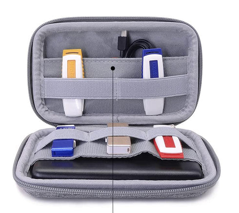 Hard Shell Nylon Diabetic Supplies Case, Mesh Pocket Organizers Travel Kits Storage Bag for Glucose Testing Kit Blood Sugar Monitor Lancing Device...