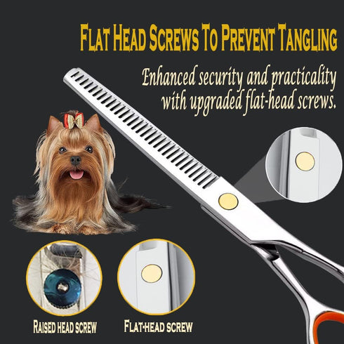 AIRY 7.5" Professional Thinning Shears Dog Grooming Blending Scissor, 20%-30% Thinning Rate Pet Grooming Thinner Blender Shears Set Includes No Tr...