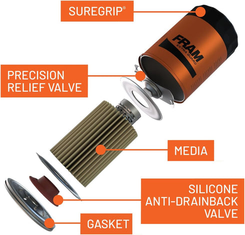 FRAM Extra Guard PH3614 10K Mile Change Automotive Replacement Interval Spin-On Engine Oil Filter for Select Vehicle Model Years, Vehicle Engine P...