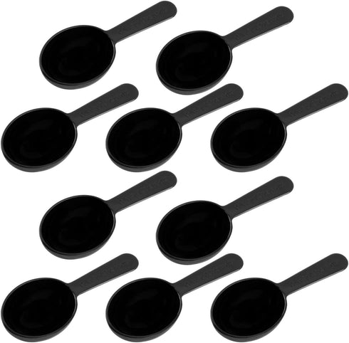Framendino, 10 Pack Plastic Coffee Measuring Spoons Short Handle Scoops for Tea Sugar Cereal Milk Powder Spices Black 7g...