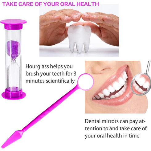 Portable Orthodontic Oral Care Kit - 2Pack - Travel Kit for Patients, Interdental Brushing Wax Floss Toothbrush Cleaning(Purple & Orange)...
