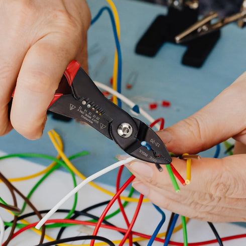 Wire Crimper, Crimping Pliers Wire Crimping Tool Electrical Stripping 12-20mm AWG Wire Crimping Pliers for Household and Industrial...