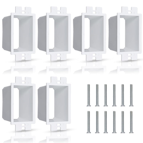 6PCS BE1-6 (1 Gang) Electrical Outlet Box Extender, Single Gang Box Extender with 12pcs Screws Power Switch Heavy Duty Plastic Unit Receptacle Ext...