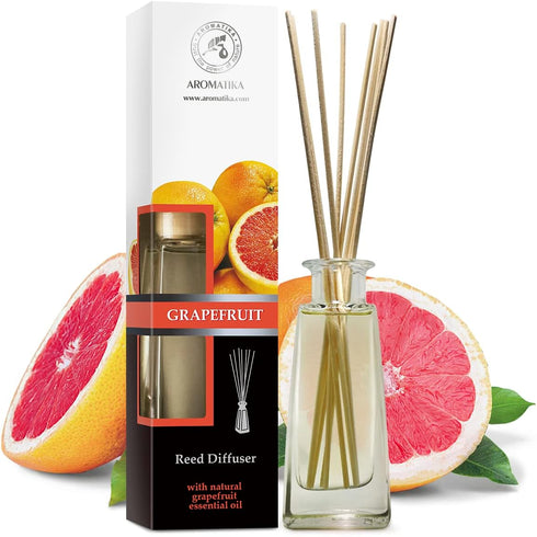 Reed Diffuser Grapefruit 3.4 Fl Oz - Room Diffuser with Grapefruit Essential Oil - Home Fragrance - Aromatherapy Air Freshener - Oil Diffuser - Sc...