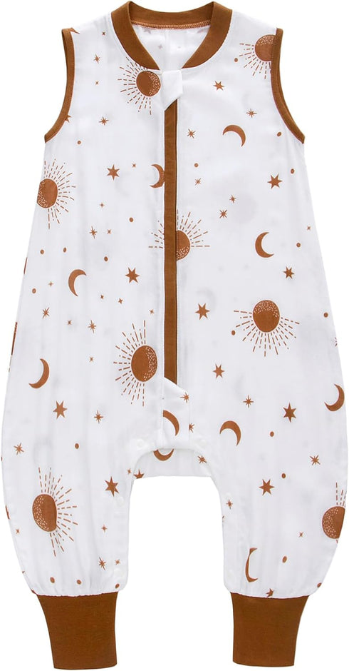 Baby Sleep Sack with Feet 3-12 Months Wearable Blanket Baby 2-Way Zipper TOG 0.5 Infant Sleeping Bag with Button, Comfy Lightweight Sleepsack, Bro...