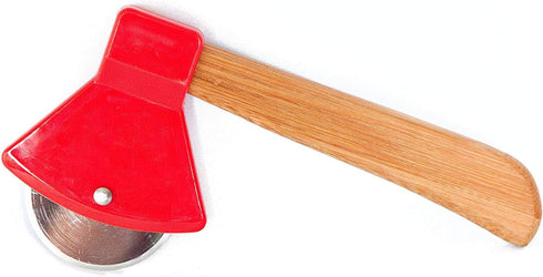 bulk buys Kitchen Essentials Axe Pizza Cutter, 8.25", Brown/Red/Silver...