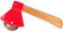 bulk buys Kitchen Essentials Axe Pizza Cutter, 8.25", Brown/Red/Silver...
