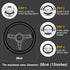 Leather Steering Wheel Cover, Universal 15 inch Breathable Anti-Slip Car Cow Steering Wheel Cover for Women Men, Black&White...