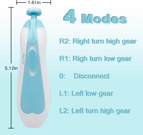 Baby Nail Trimmer File with Light Safe Electric Nail Clippers Kit for Newborn Infant Toddler Kids Toes and Fingernails Care, Polish and Trim Batte...