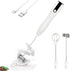 Double Whisk Milk Frother Handheld USB-C Rechargeable Electric Drink Mixer White,3 Speeds Adjustable Coffee Foamer Drink Whisk for Lattes, Matcha,...