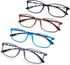 AQWANO 4-Pack Reading Glasses Mens Women 2.0 Computer Blue Light Blocking, Lightweight TR90 Flexible Frame Anti Glare Eye Strain Readers Eyeglasse...