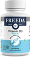 FREEDA Vitamin D3-5000 IU - Pure High Potency Kosher Supplement Tablets - Bone and Muscle Health, Calcium Absorption, Immune Support for Men and W...