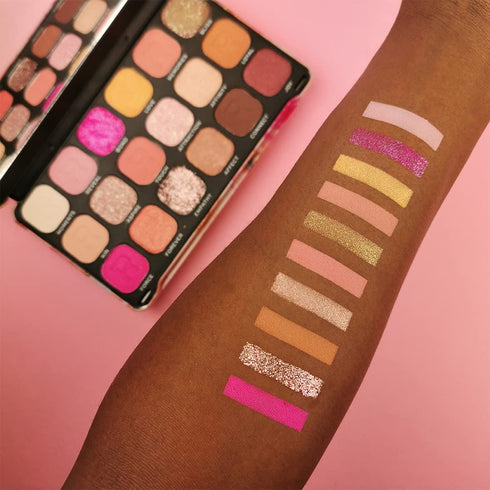 Revolution Beauty, Forever Flawless Eyeshadow Palette, 18 Pigmented Shades, Neutral & Pink Pressed Powder Mattes, Shimmers, Glitters, Affinity, 15...