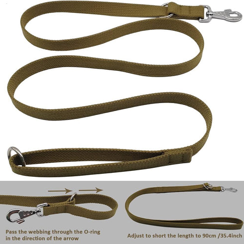 6ft Heavy Duty Tactical Dog Leash, Military Style Thick Nylon Strong K9 Dog Leash for Outdoor Walking Hunting Hiking, Coyote brown...