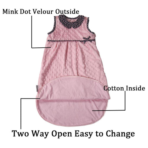 Baby Wearable Blanket Sleep Sacks 6-12 Months Sleeping Bag Infant Sleeveless Kids Winter Blanket Sack 9-18 Months Girl Soft Dot Velour Toddler Adj...