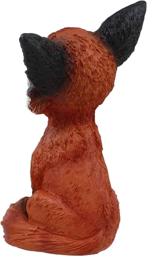 Mulandd YTC Brown and Black Smiling Fox TeeHee Themed Decorative Figurine Statue...