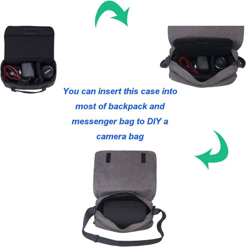 BOMKEE Camera Inserts Lens Padded Insert Liner DSLR SLR Protective Bag Camera Cube Roomy Case Waterproof Foldable pouch for Camera Lens Accessorie...
