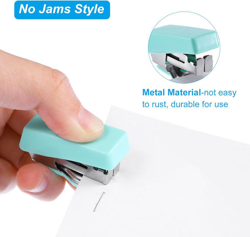 PATIKIL Stapler Set, Metal Portable Desktop Office Accessories No Jams Stapler with 400 Staples 3 Binder Clips for Business, Desk, Home, Classroom...