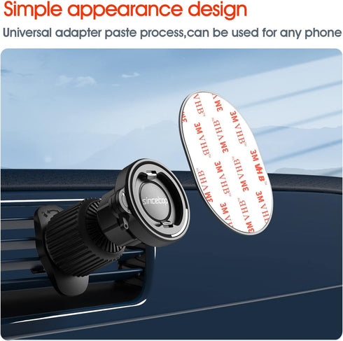 sincetop Car Vent Phone Mount with Vent Lock Hook, Air Vent Car Phone Holder for Horizontal Vent Fin, One Hand Quick Mount & Release Cellphone Hol...