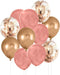 Boho Rainbow Party Decorations/Boho Balloons Birthday Balloons for Women Rose Gold Cherry Pink/Rose Gold 2025 Cherry Pink of 15pcs...