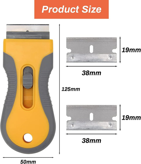 Razor Blade Scrape with 20pcs Extra Blades, Scraper Tool, Razor Blade Retractable, Paint Stripping Tool, Hob Oven Glass Cooker Cleaning Tool Non S...
