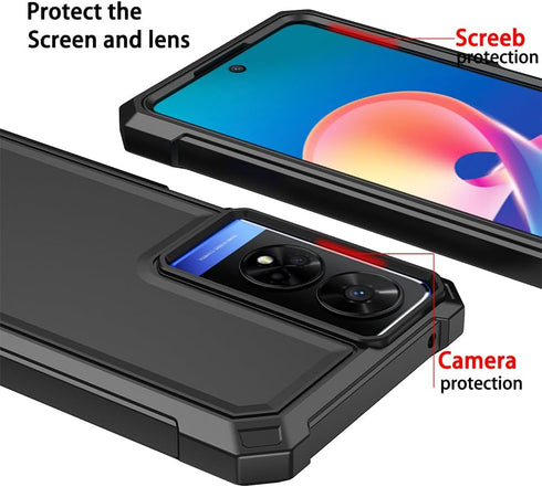 for TCL 50 XE case, with Tempered Glass Screen Protector 360 Full-Body Soft TPU Bumper Shockproof Silicone Protective Phone Cover Case for TCL 50 ...