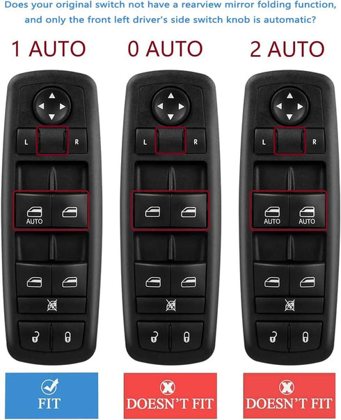 8 + 13 Metal Pins.Master Power Window Switch fits for 2008-2012 Jeep Liberty & Dodge Nitro,2009-2010 Dodge Journey,4602632AB 4602632AD 4602632AC D...