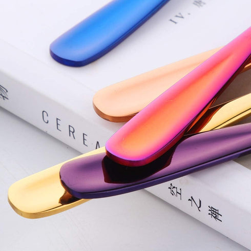 8 Pieces 18/10 Dessert Spoons Teaspoons Small Coffee Spoons Espresso Spoons, 5.5 Inch (multicolor)...
