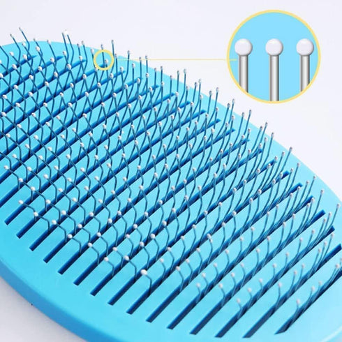Dog Brush Cat Brush Grooming Comb,Self Cleaning Cat Dog Slicker Brushes with Smooth handle,Pet Grooming Tool with Cleaning Button for Cat Dog Shed...