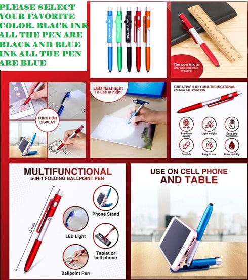 pens, gift stylus pens for touch screens, Thank You a lot Motivational Messages, Ballpoint best gift 5 in 1,function light pens touch pen with, ph...