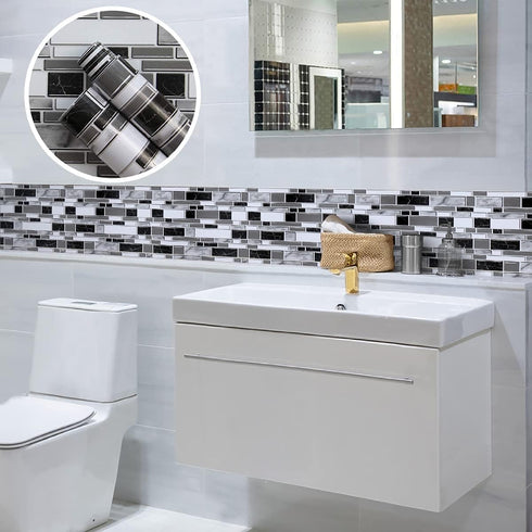 Livebor Peel and Stick Backsplash Wallpaper Kitchen Backsplash Wallpaper 11.8inch x 196.8inch Tile Contact Paper Kitchen Peel and Stick Countertop...