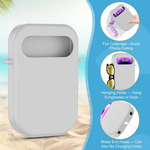 Doormoon Cell Phone Holder Compatible for Bogg Bag, Rubber Accessories for Beach Tote Bag Hanging Full Coverage Phone Holder(Grey)......