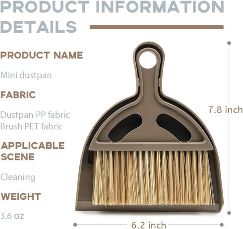Small Broom and Dustpan Set Mini Dustpan and Brush, Hand Broom and Dustpan Set, Mini Broom and Dustpan Set for Home/Camping/Pets/Dorm (2pcs)...