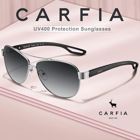 CARFIA Polarized Sunglasses for Women UV Protection Ultra-Lightweight Comfort Metal Frame Driving Glasses CA3210...