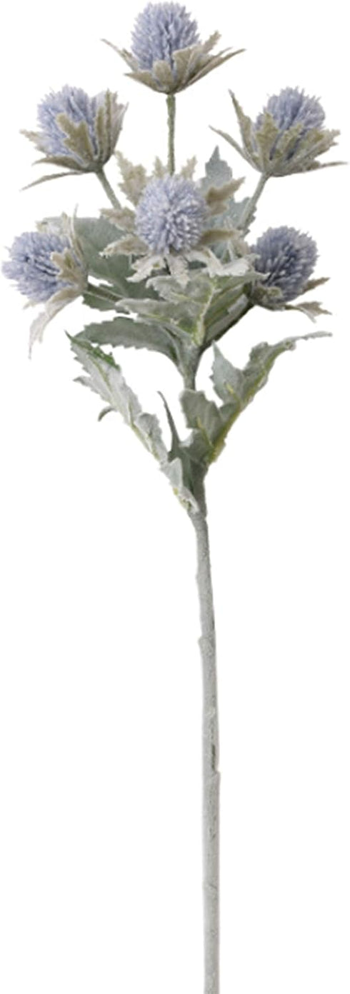 3 Pack Artificial Thistle Flowers Eryngiums Faux Plants Floral Tree Picks Christmas Greenery Picks and Sprays for Garden Wedding Prom Party Bouque...