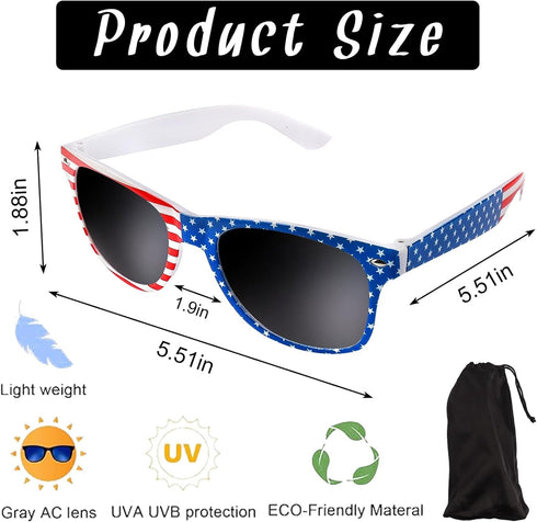 4th Of July Sunglasses American Flag Sunglasses for Independence Day Flag Day June 14th Events Sunglasses Protect Your Eyes from UV Rays Outdoor A...