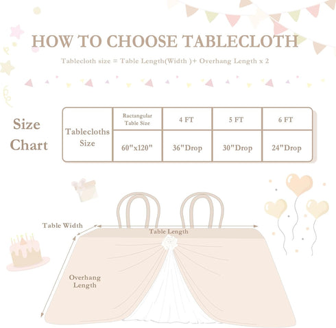 Fanqisi Ivory Lace Tablecloth 60x120 Inches Classic Wedding Lace Tablecloths Overlay Party Table Cover for Bridal Shower Reception Table Decoratio...