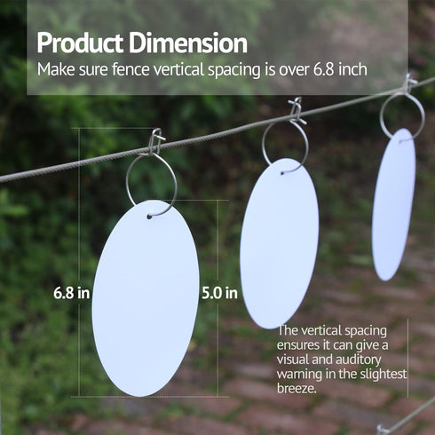 Electric Fence Alert Markers, High Visibility Reflector Stop Wildlife Crashing Farm Fencing with Strong Metal Clips Don’t Slide or Fall Off Stay o...