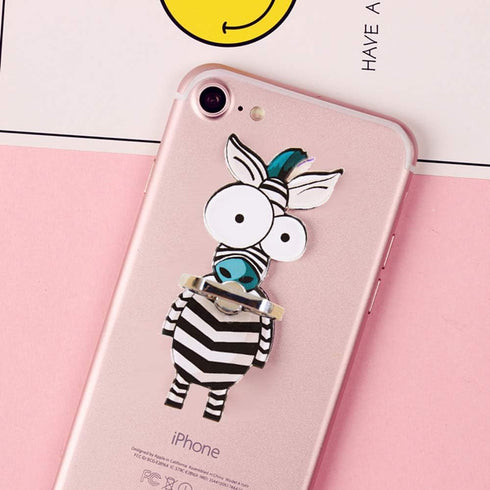 ZOSTLAND 3PCS Funny Zebra Elephant Giraffe Phone Ring Universal 360°Adjustable Case Finger Grip Stand Holder Desk Stent Mount Hook Compatible with...