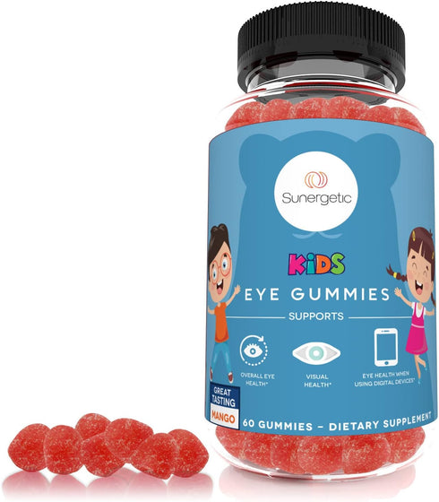 Sunergetic Premium Eye Support Gummies for Kids - Lutein with Zeaxanthin Supports Overall Eye Health, Vision & Macular Health - Lutein & Zeaxanthi...