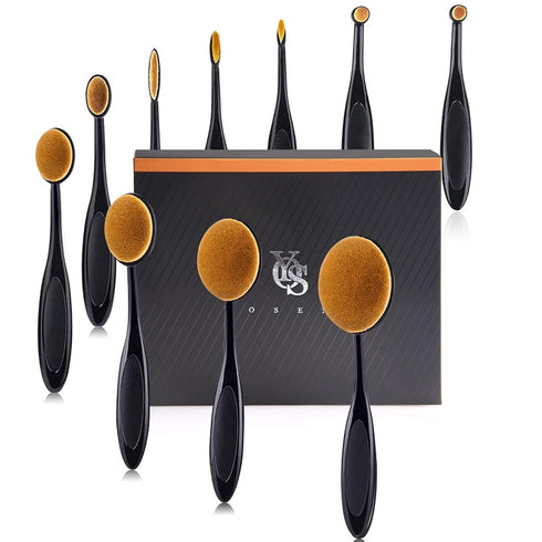 Yoseng Oval Makeup Brushes Set 10 Pcs Professional Oval Toothbrush Foundation Contour Concealer Eyeliner Blending Cosmetic Brushes Tool Set-With B...