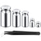 TOODOO 1g 2g 5g 10g 20g Gram Set for Digital Scale Balance and 1 Piece Calibration Weight Tweezer, Silver...