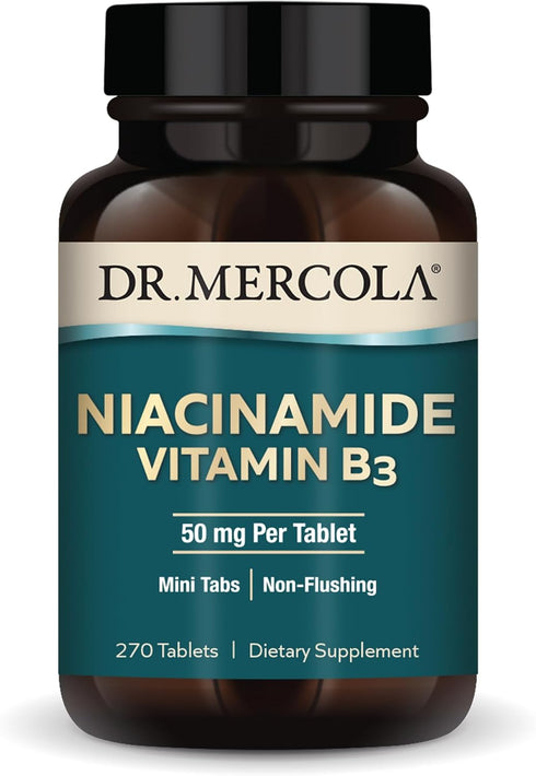 Dr. Mercola Niacinamide Vitamin B3, 90 servings (270 tablets), Dietary Supplement, Mini Tabs, Non-Flushing, Supports Metabolic Health, Non-GMO...