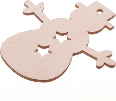 Christmas Wooden Crafts Hanging Ornaments Christmas Tree Decoration Unfinished Wood Cutouts for DIY Blank Slices to Paint (10PCs Snowman Style)...
