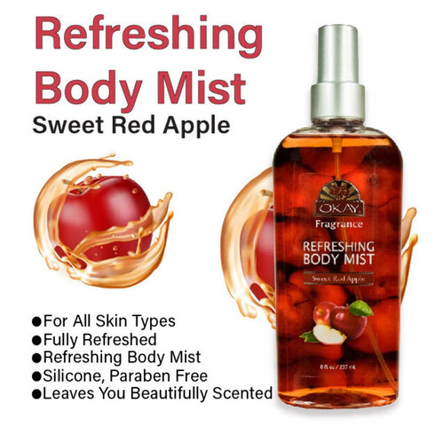 OKAY SWEET RED APPLE REFRESHING BODY MIST 8oz / 237ml...