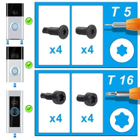 Doorbell Screws and Screwdriver Kit, Replacement Security Screws Compatible with Video Doorbell 2 and Pro, Video Doorbell,Video Doorbell 3and Pro(...