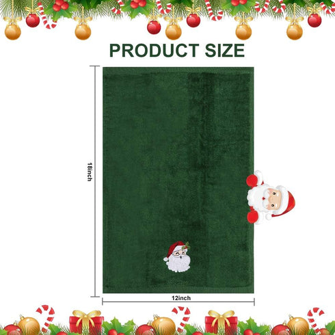 Embroidered Christmas Towels, 3-Pack Gift Set; 100% Cotton, Multi-Purpose Hand & Dish Towels for Kitchen & Bath by LUOWAN...